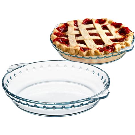 glass pie plate clear pie baking pan    people oz pie pan