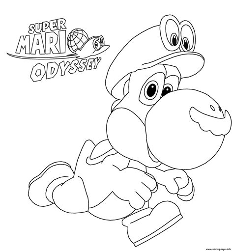 coloring pages mario odyssey