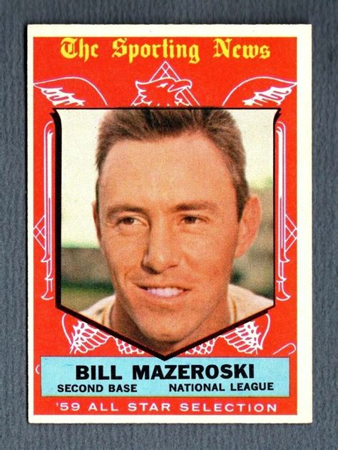 Bill Mazeroski Topps All Star Sn Pirates Card Nr Mt Ebay