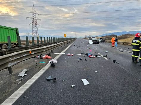 FOTO Accident GRAV pe autostrada A1 sensul Sebeș Vâlcea Bărbat care