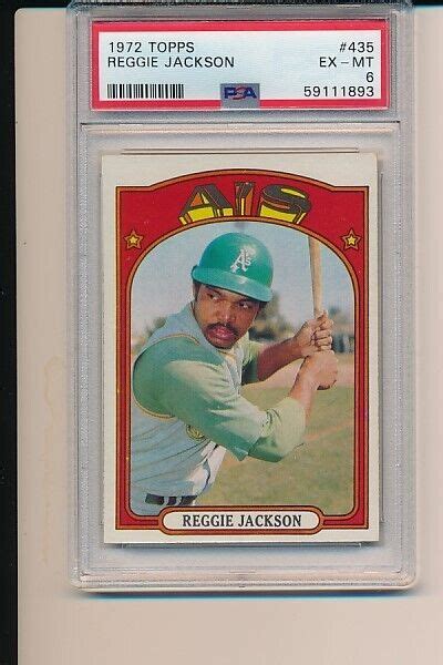 REGGIE JACKSON OAKLAND ATHLETICS A S 1972 TOPPS 435 PSA 6 NEWLY GRADED