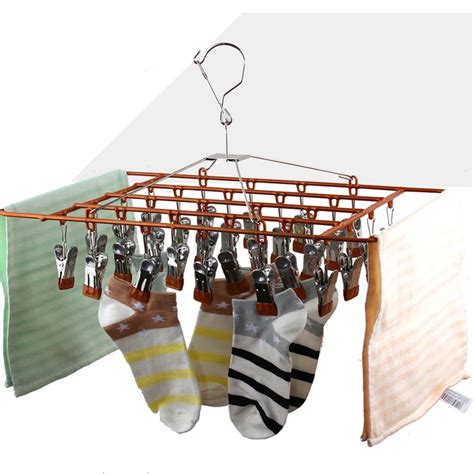 28 Clip Stainless Steel Multi Function Laundry Rack Underwear Sock Rack