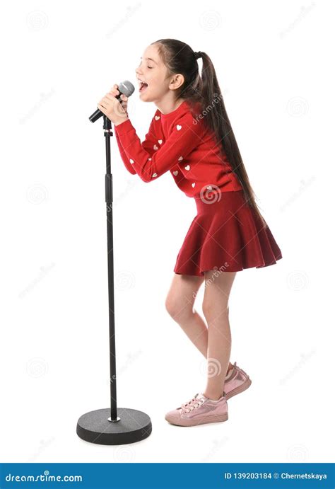 Girl Singing Into Microphone