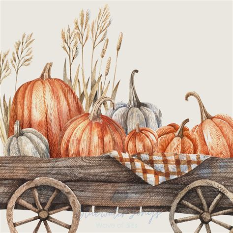 Pumpkin Watercolor Print Fall Wall Art Autumn Pumpkins Wall - Etsy