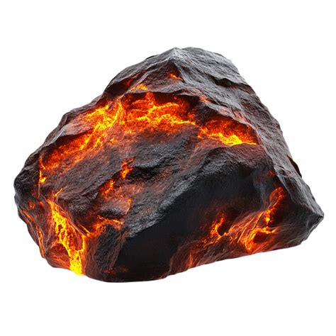 fiery lava rock geological formation volcanic eruption isolated