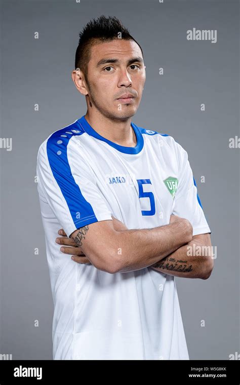 Portrait Of Anzur Ismailov Of Uzbekistan National Football Team For The