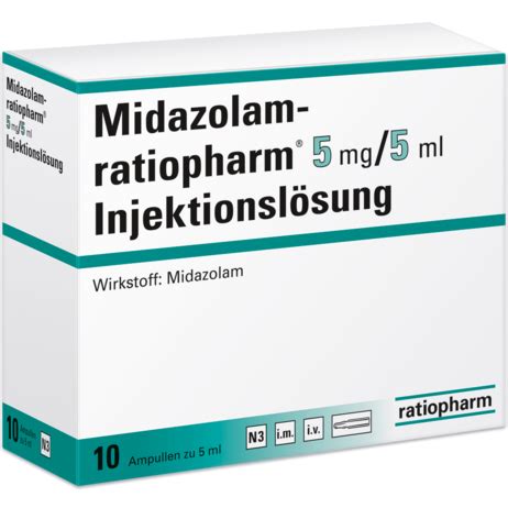 Midazolam Ratiopharm Mg Ml Injektionsl Sung Ratiopharm Gmbh