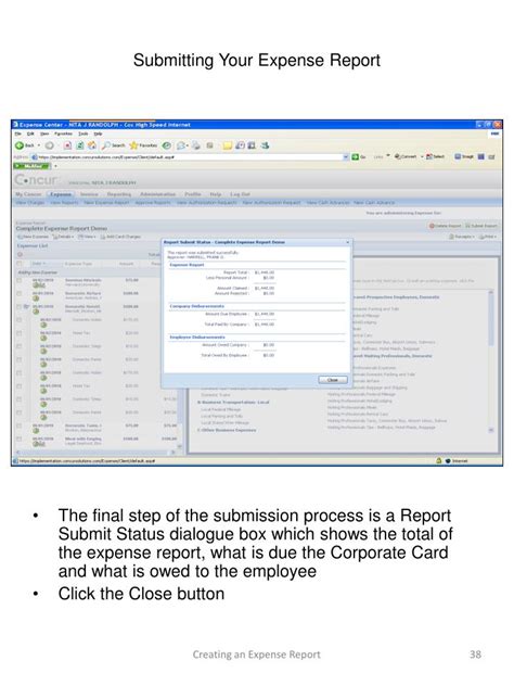 Ppt Creating A New Expense Report From My Concur Homepage Powerpoint