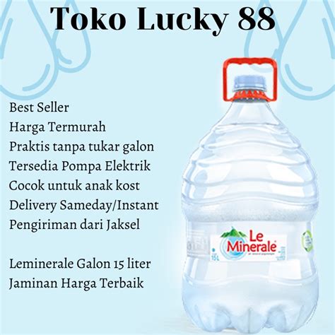 Jual Air Mineral Kemasan Galon Leminerale 15 Liter Sekali Pakai Le