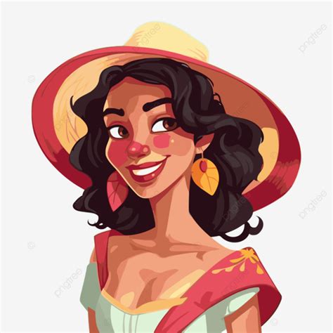 Latina Clipart Disney Arte Estilo Mujeres En Un Lindo Vestido De Lunares Amarillos Y Dibujos