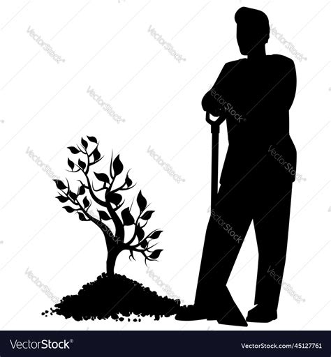 Black silhouette of men in work clothes Royalty Free Vector