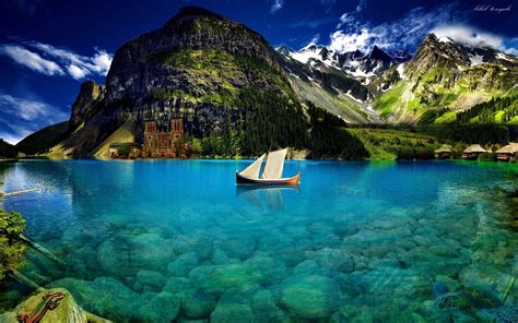 Crystal Blue Lake HD desktop wallpaper : Widescreen : High Definition ...