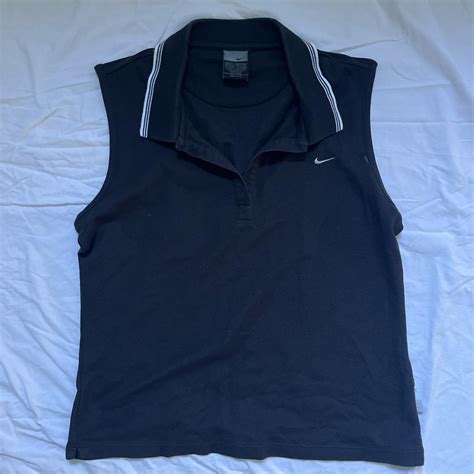 Nike black vest top size medium used condition... - Depop