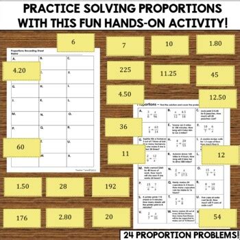 Solving Proportions / Proportional Relationships Matching Activity 