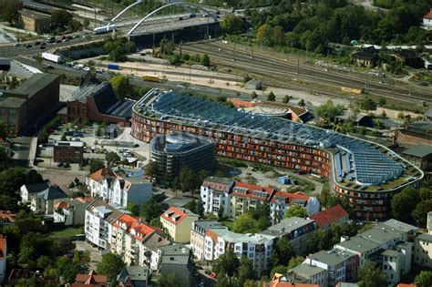 Luftbild Dessau Erweiterungs Baustelle am Verwaltungsgebäude der