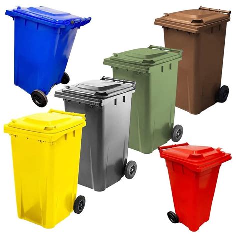 240L Standard Sized Outdoor Recycling Wheelie Bins With Rubber Wheels ...