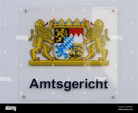 Shield Local Court With Bavarian Coat Of Arms Noerdlingen Swabia