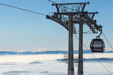 Ski resort. Gondola lift stock photo. Image of nature - 128891116