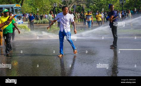 Colombo Sri Lanka 30th January 2024 The Police Fired Tear Gas And