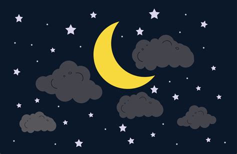 Night Sky Moon star and clouds background for wallpaper, Night sky with ...