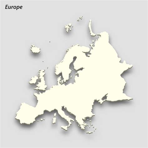 Premium Vector 3d Isometric Map Of Europe Isolated With Shadow