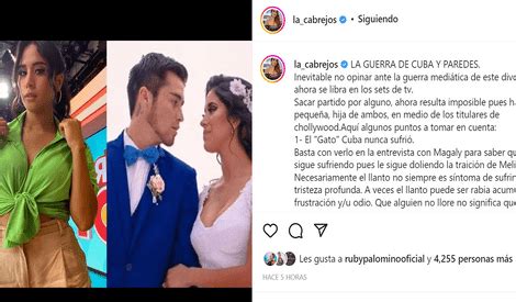 Mónica Cabrejos en Instagram sobre Rodrigo Cuba Basta con verlo para