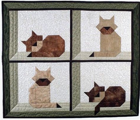 Patchwork Cat Quilt Block Patterns - Belinda Berube's Coloring Pages