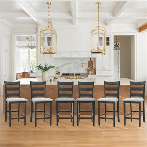 Colamy Modern Counter Height Bar Stools Wooden Bar Stools