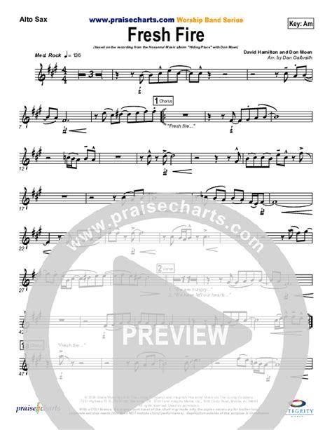 Fresh Fire Alto Sax Sheet Music Pdf Don Moen Praisecharts