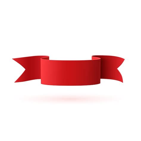 Premium Vector Red Curved Paper Ribbon On White Background Banner