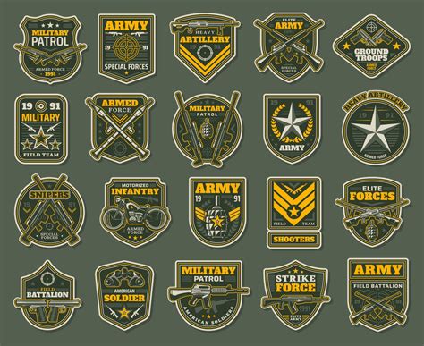 Army special forces, military specialists badges 23843586 Vector Art at ...