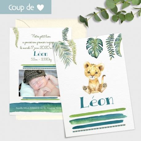 Faire Part Naissance Petit Lion