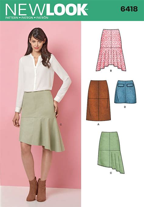 Misses Skirts With Length And Hemline Variations New Look Patterns New Look Skirts Dress