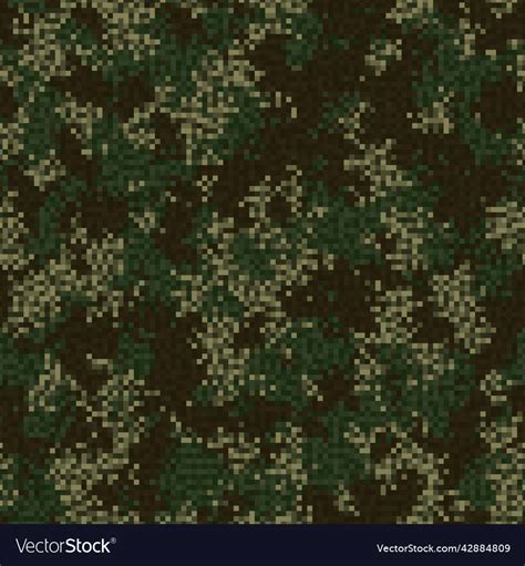 Seamless Digital Woodland Pixel Camo Texture Vector Image