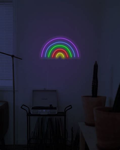 Rainbow Led Neon Sign Neon Effect Wall Art Neon Neon Signs Led