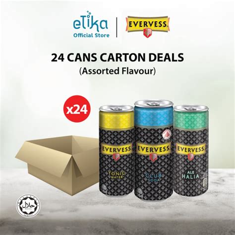 Evervess Club Soda/Ginger Ale/Tonic Water 320ml x 4 cans cluster x 6 ...