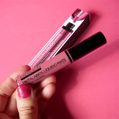 Labial líquido mate nude rosado Camaleon Cosmetics