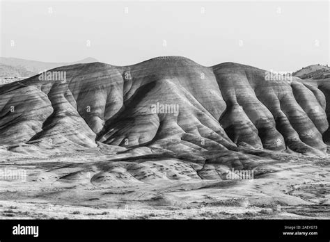 Black And White Photograph Of One Of The Wavy Hills In Painted Hills