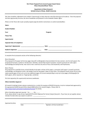 Fillable Online MA Thesis Proposal Form Research Paper Based Thesis