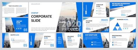 Premium Vector Simple Blue Slides Template