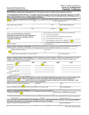 Fillable Online Hr Buffalo Form 1 9 Employment Eligibility