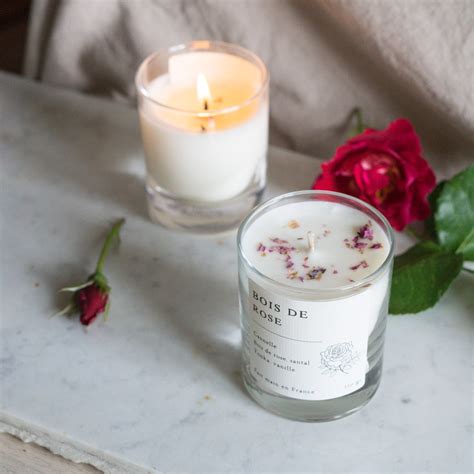 Bois de rose Bougie parfumée cire de colza