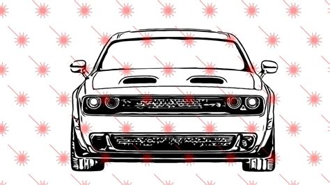 Dodge Challenger Srt Svg Dxf Eps Vector Files For Etsy