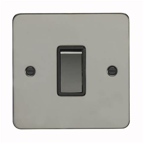 Eurolite Enhance Flat Plate Black Nickel 1 Gang 10a 2 Way Switch With