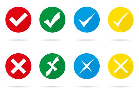 Set of different vector check marks, an Icon by vivat