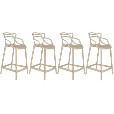 Kit banquetas médias Masters Allegra cm Nude MadeiraMadeira