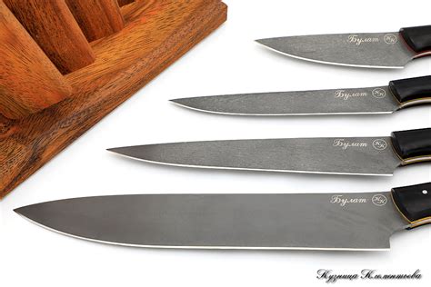 Набор кухонных ножей из булатной стали с подставкой — Кузница ...