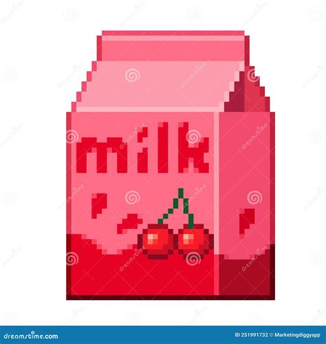 Red Cherry Milk Carton Stock Illustrations 6 Red Cherry Milk Carton