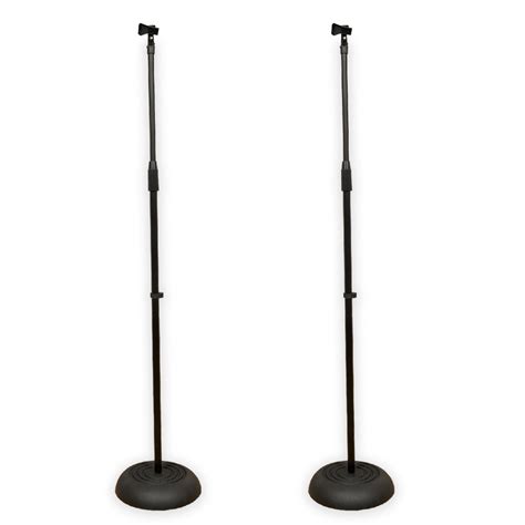 Podium Pro MS1 Adjustable Steel Microphone Stands with Clamp Mic Clips ...