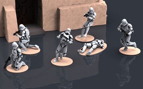 STL Datei Star Wars Legion Klonkrieger Pack 1 3D Druckbares Modell